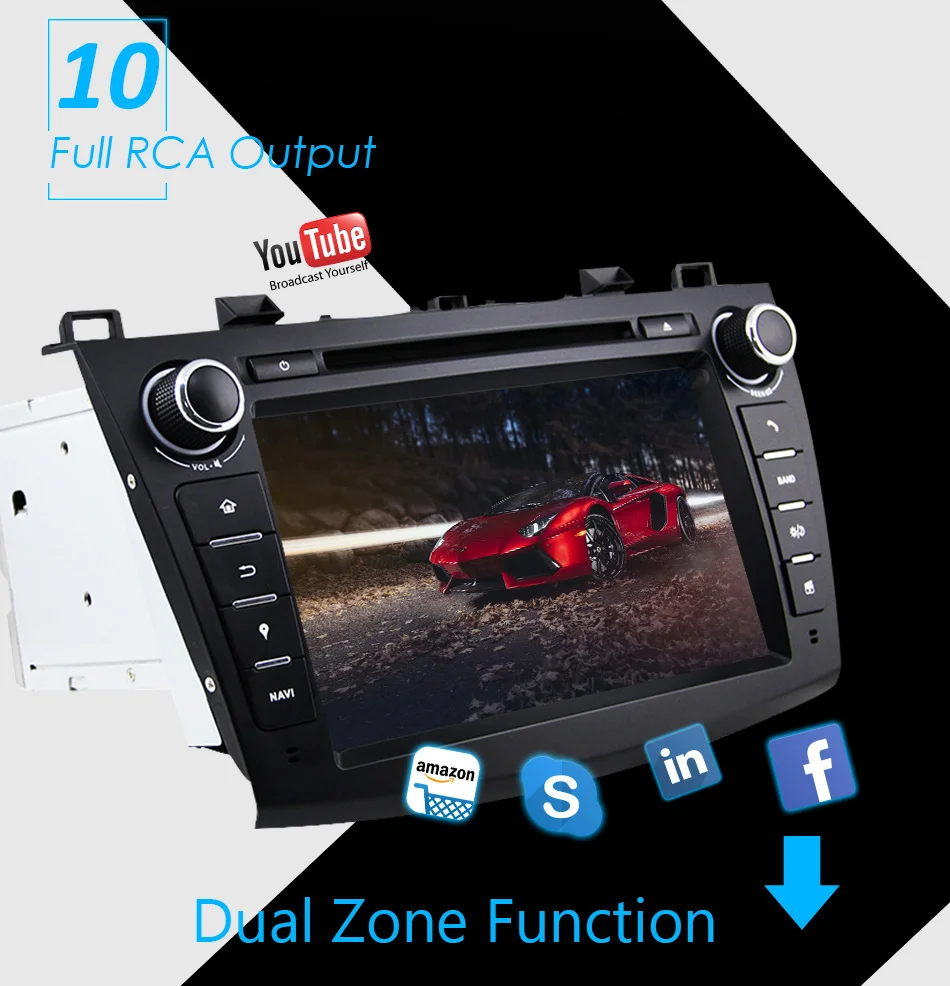 Eunavi 2 din TDA7851 Android 9 автомобильный DVD мультимедийный плеер для MAZDA 3 2007-2012 2din gps навигация радио 4 Гб 64 Гб стерео dsp bt