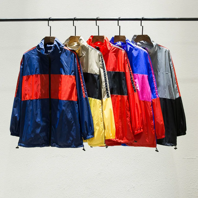 Best Quality Colour Blocking Logo Printed Women Men Windbreaker Jacket Hiphop Streetwear Men Oversized Windbreaker Jacket Coat Best Quality Colour Blocking Logo Printed Women Men Windbreaker Jacket Hiphop Streetwear Men Oversized Windbreaker Jacket Coat