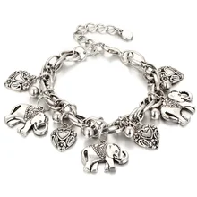 Vintage Retro Alloy Heart Elephant Anklet Lovely Silver/Bronze Color Anklet Feet Jewelry Gifts for Women CX17