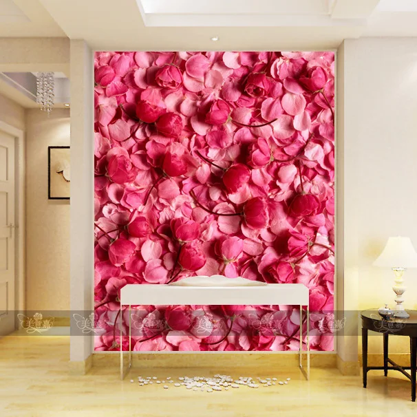 

Custom Wallpaper den bedroom cozy living room 3d wallpaper fabric TV sofa backdrop entrance large mural Romantic Rose