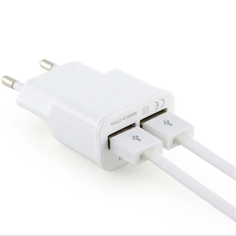 ЕС Plug стены Зарядное устройство адаптер двойной USB 2-Порты и разъёмы 5 В 2A для samsung для IPhone Xiaomi huawei - изображение