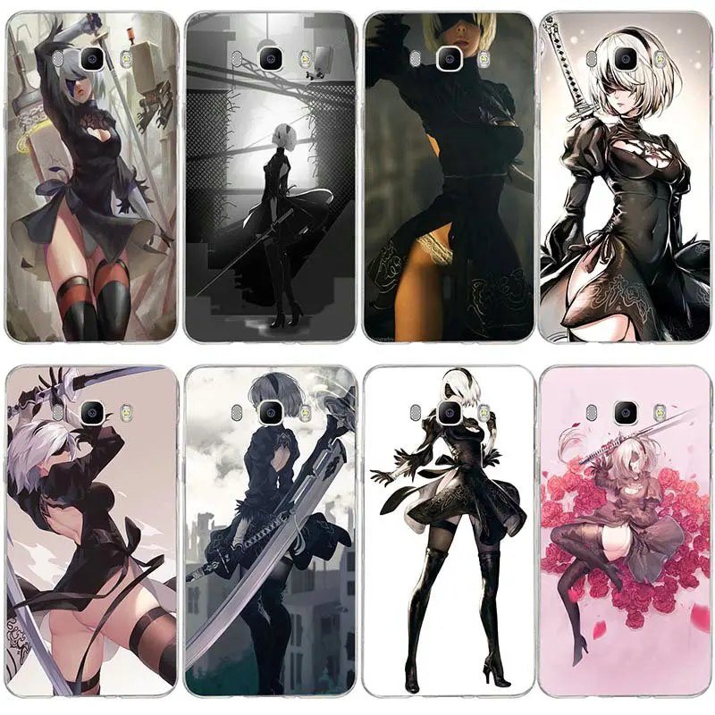 

Soft TPU Silicone Phone Cases for Samsung Galaxy A3 A5 A7 J1 J2 J3 J5 J7 2016 2017 Coque Shell Bags NieRAutomata Kitty 2B