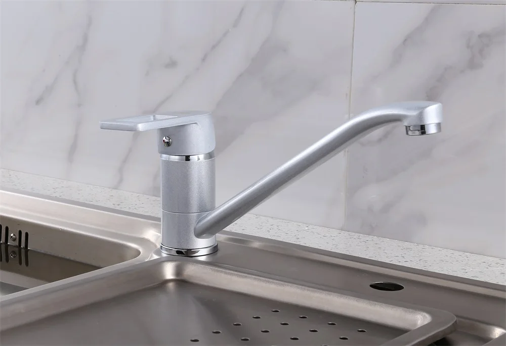 Классический кухонный кран для горячей и холодной воды с жемчугом и серебром, поворотный кран для раковины с вращением на 360 градусов