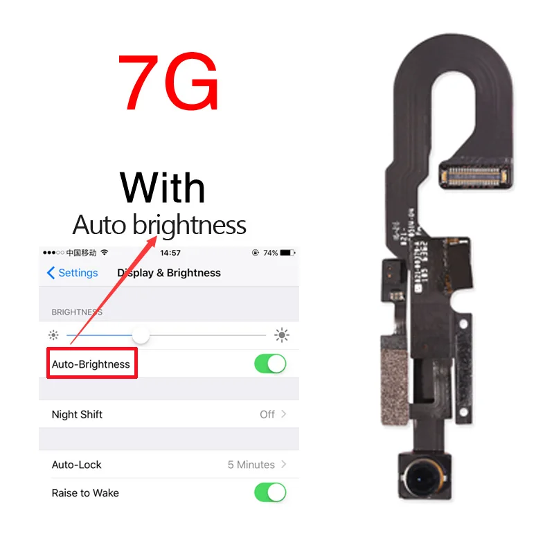 1 шт. для iPhone 7G 7 Plus световой датчик приближения маленькая фронтальная камера с гибким креплением кабель с камерой пластиковое кольцо держатель запчасти