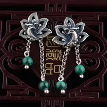 Малахит Тайское Серебро S925 пробы женские серебряные серьги модели серьги Взрывные Модели