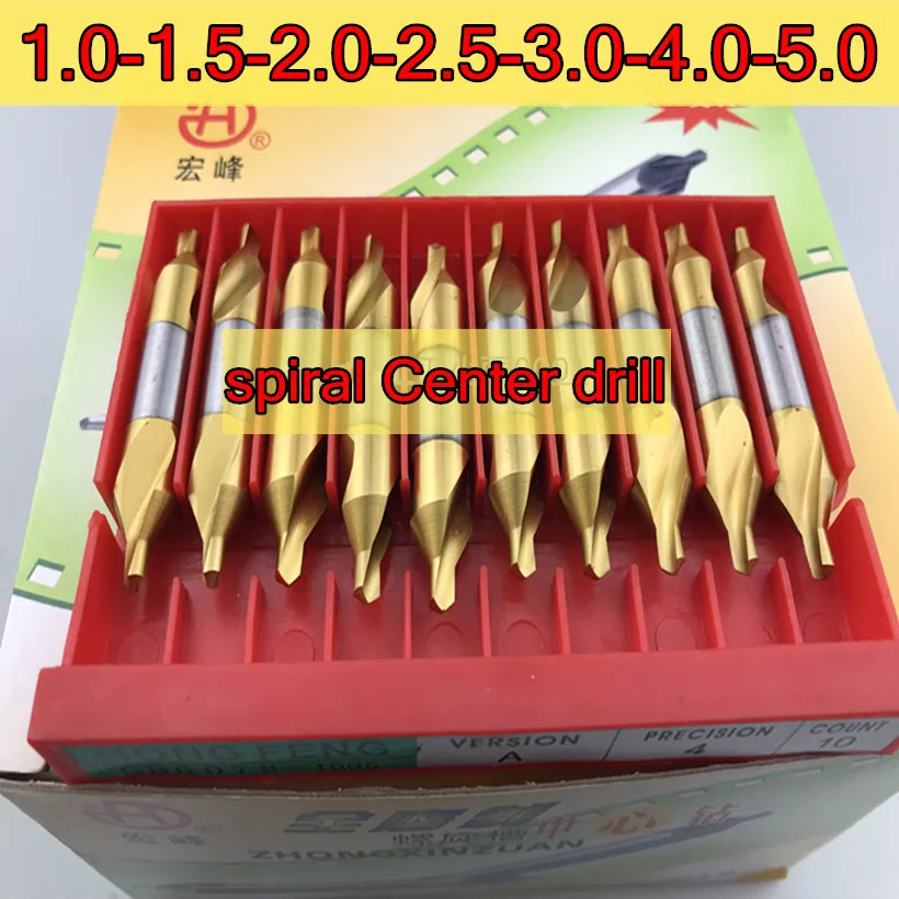 1,0-1,5-2,0-2,5-3,0-3,5-4,0-5,0 мм 10 шт./компл. HSS титановый спиральный центр сверла обработка: сталь
