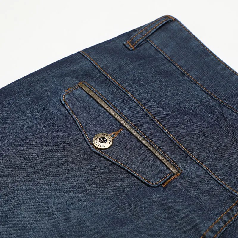 Spring Summer JEEP Brand Cotton Jeans Elastic Men's Casual Full Length Retro Jeans Cotton Pants Fashion Lightweight Trousers 44 (4)