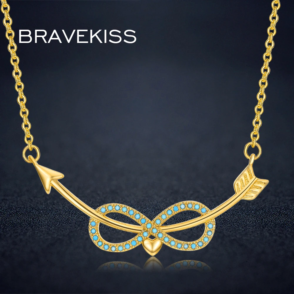 BRAVEKISS модное ожерелье с кулоном в виде стрелы Бесконечность полым сердцем