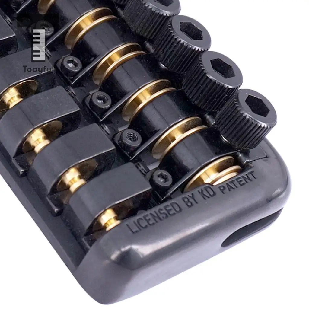 Tooyful 1 Set Zinc Alloy Iron Headless Electric Guitar Replacement Fixed Bridge Nut Musical Instrument Parts Black