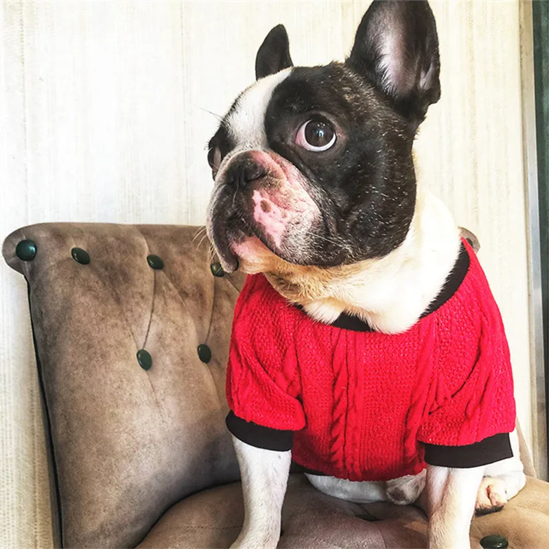 Dog Sweater Knit Apparel Winter Dog Clothes Cat Chihuahua Pomeranian Poodle Bichon Schnauzer Pug French Bulldog Clothing Coat