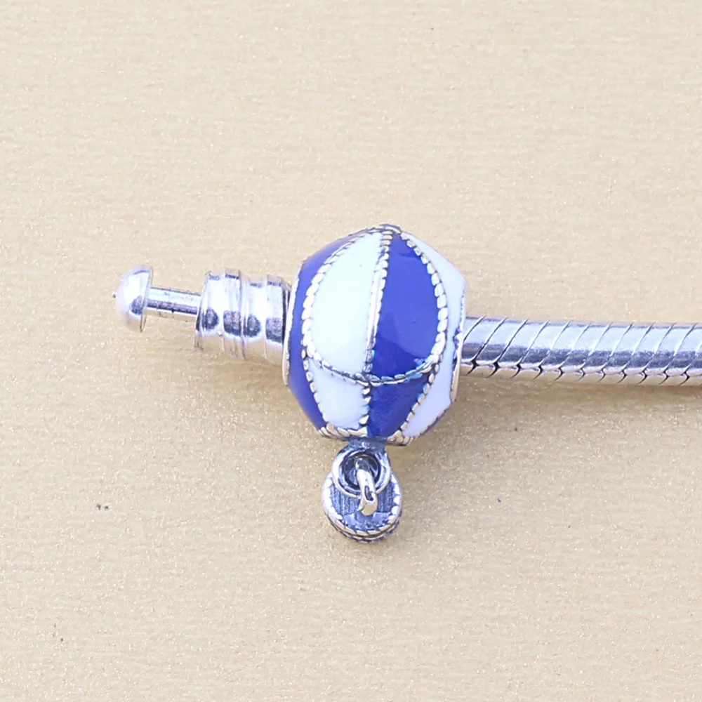 

ZMZY Jewelry 925 Sterling Silver Blue Fire Balloon Charm bead Fit Pandora Bracelets