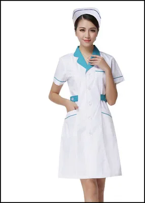 White short sleeved Униформа медсестры Больничная Лаборатория пальто скрабы доктор для женщин Больничная медицинская скраб одежда Униформа дизайн дышащая медицинская униформа - Цвет: White short sleeved