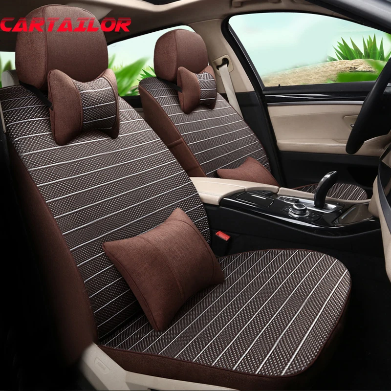 CARTAILOR Car Seat Cover Linen Cloth Styling Seat Protector Fit for