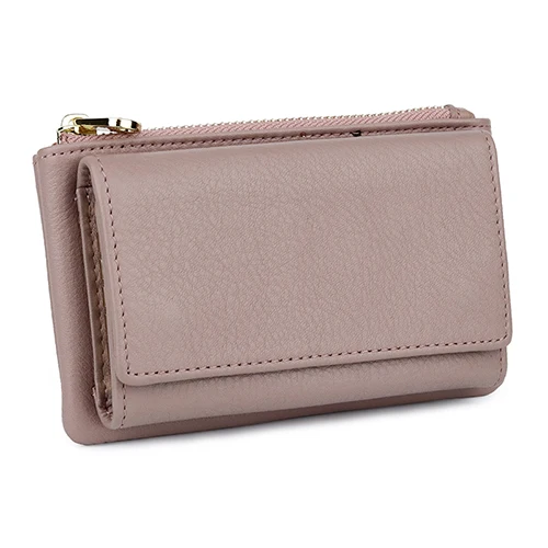 Pink COMFORSKIN, высокое качество, Воловья кожа, женские кошельки, Роскошные,, натуральная кожа, на молнии, кошелек, многофункциональный, для ключей, кошелек - Цвет: Pink