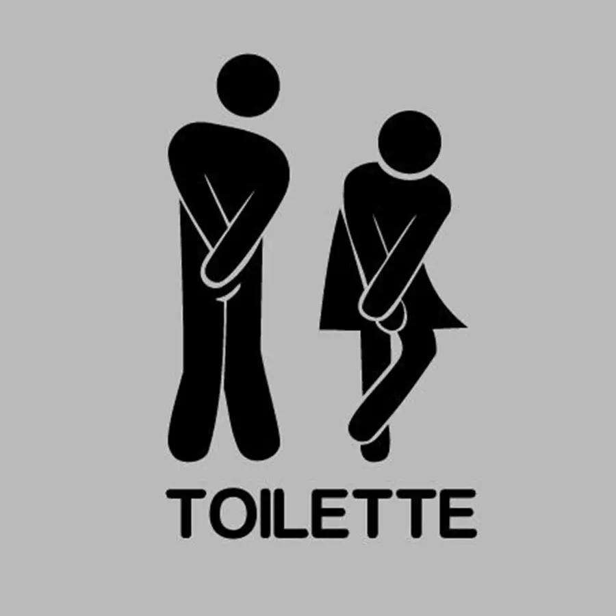 French Funny Toilet Entrance Sign Wall Sticker For Home Restaurant Decoration FQ0002 | Дом и сад