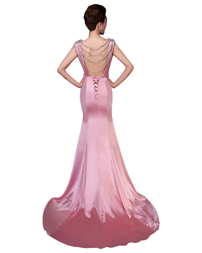 Beauty-Emily Long Evening Dresses 2017 Appliques Flower Bow Mermaid Sleeveless Backless Formal Wedding Party Dress Beauty-Emily Long Evening Dresses 2017 Appliques Flower Bow Mermaid Sleeveless Backless Formal Wedding Party Dress