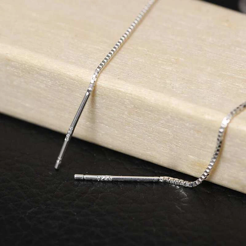 Ruifan минимализм гинкго листья линии нитевдеватель серьги кисточкой из натуральной 925 пробы Серебряные длинные висячие серьги для женщин YEA108