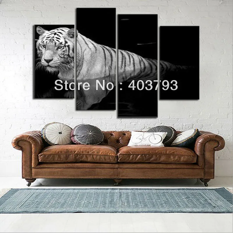 Современная Абстрактная Живопись Маслом На Холсте 4 Шт./лот Wall Art Paintngs Tigher Декоративные Фотографии Home Decor Нет Оформлена
