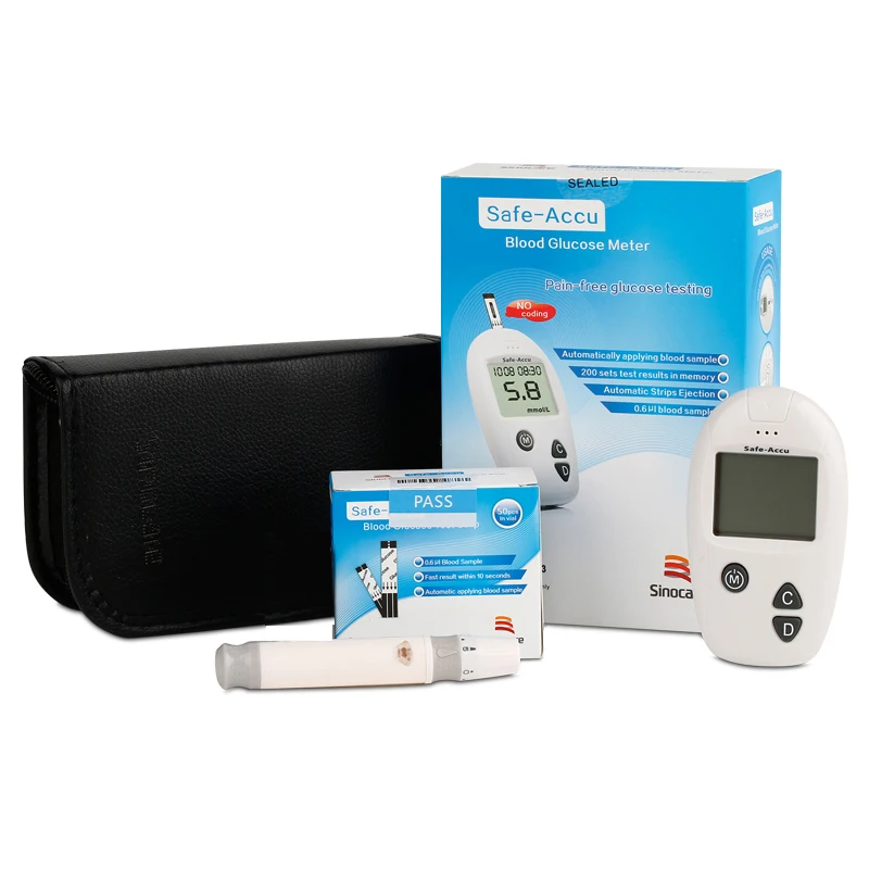 Sinocare Accu mmol& mg/dl измеритель уровня глюкозы в крови 50 шт. тест-полоски/ланцет игла для диабета глюкометр в крови определение уровня сахара в крови