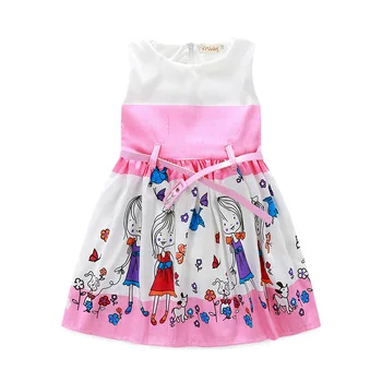 

Roimyal Wholesale free shipping 2019 Summer new Kids Sleeveless Candy Princess Dress European and American Girls cartoon dresses