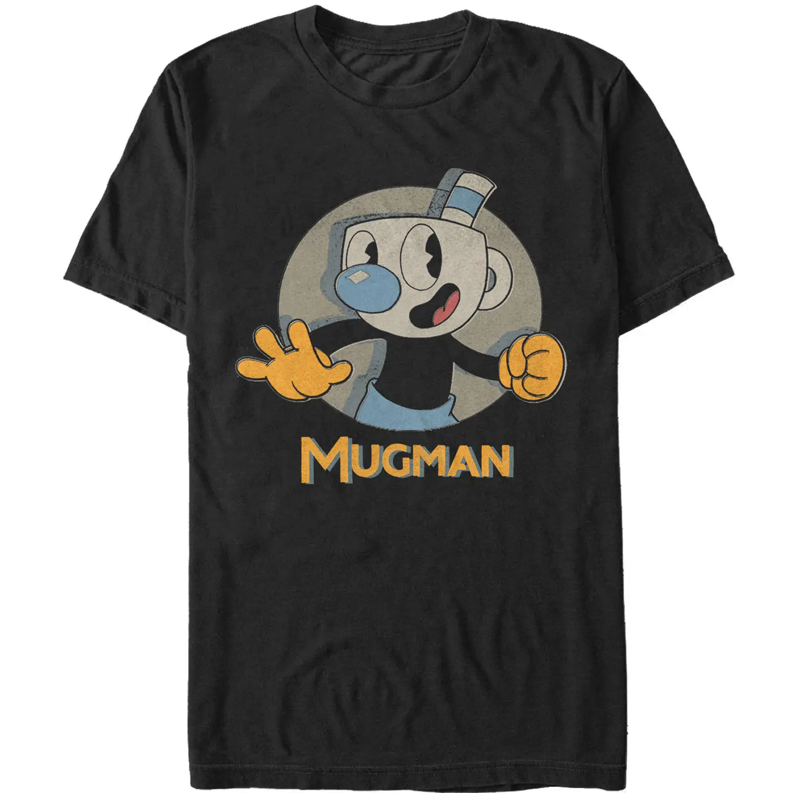 

Cuphead Mugman Portrait Circle Mens Graphic T Shirt funny 100% Cotton t shirt