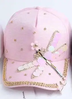 pink2 Летний snapback Берет с бабочкой для женщин модные регулируемые крылья хип хоп Тур кольцо для шляпы регулируемые бейсболки - Цвет: pink2