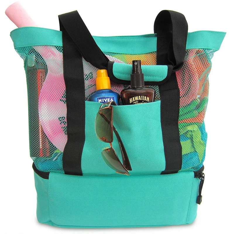 Открытый зеленый лед пакет сумка для пикника, водостойкая Свежая Упаковка пляжная сумка с застежкой-молнией сверху и изолированная сумка-холодильник для пикника