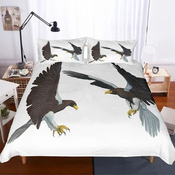 

Yi Chu Xin 3D eagle Bedding Set King Size fashion duvet Cover and Pillowcase Bedclothes twin bed linen