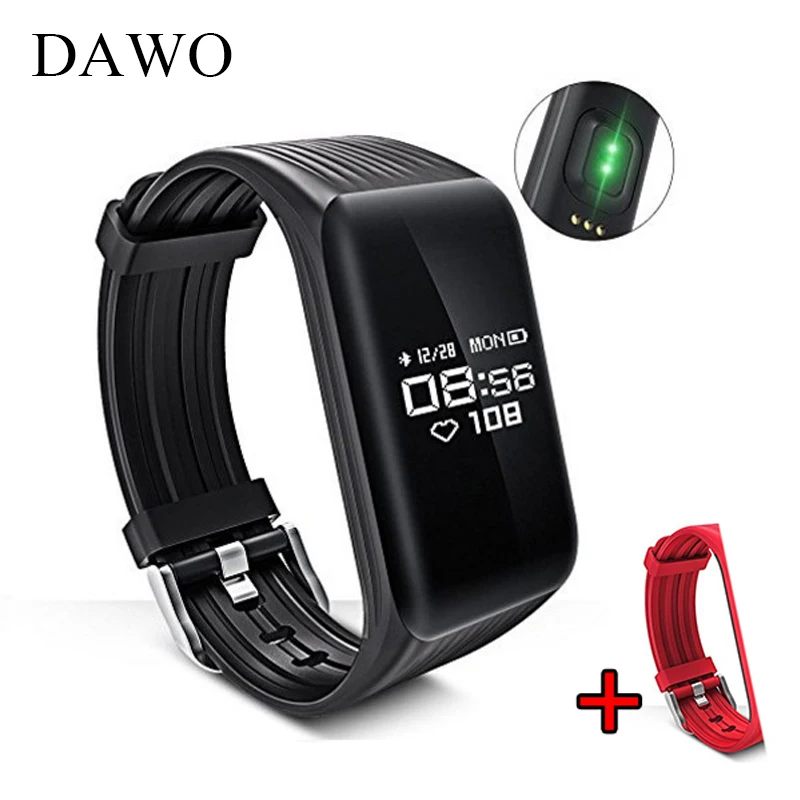 

DAWO K1 Smart Fitness Bracelet Activity Tracker Heart Rate Monitor Sleep Waterproof IP67 Sports Bracelet PK mi band 2 Gift Strap