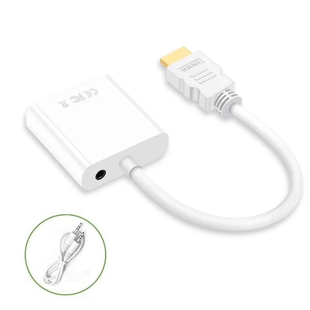 Адаптер HDMI в VGA конвертер Папа мама 1080P цифровой аналоговый видео 3 5 мм