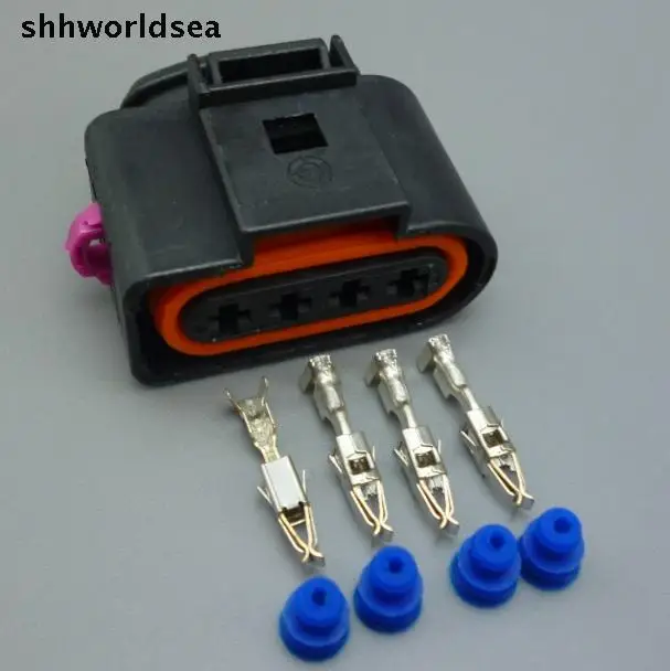 

shhworldsea 10Sets 4 Way 4B0973724 Auto Car Ignition Coil Connector Plug Repair Case For A4 A6 VW Passat 1J0 973 724 1J0973724