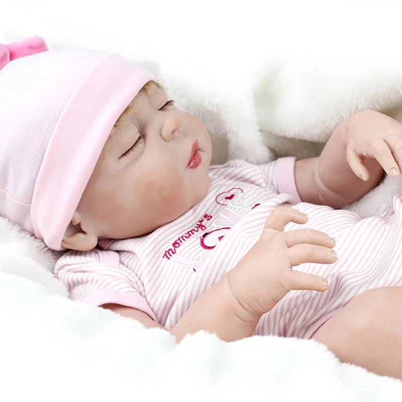 55 см Реалистичная детская Спящая кукла, мягкая виниловая кукла для новорожденных девочек, куклы ручной работы, полностью силиконовые куклы Bebe Reborn, игрушки для детей, подарок