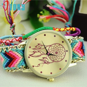 Excellent Quality Womens Quartz Watches Dreamcatcher Bracelet Watches Women Braid Dress Watches Clock Relogio Feminino For Gift