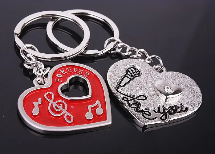 

Free Shipping Music Note Lovers Keychain Lovers Heart Shape Phone Straps Mobile Phone Pendant Music Gift Wholesale
