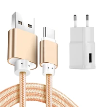 Комплект type-C USB кабель+ ЕС вилка USB зарядное устройство для samsung S8 S9 S10 Plus C7 Pro C9 Pro LG G5 G6 V20 V30 G7 ThinQ зарядный кабель