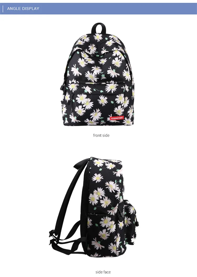 Bolsa de Escola Bolsas de Ombro para Esportes de Viagem ao ar Folhas Florais Quentes Impresso Mochila Feminina Grande Capacidade Meninas Colorido Duplo Livre 6 Esporte e Lazer