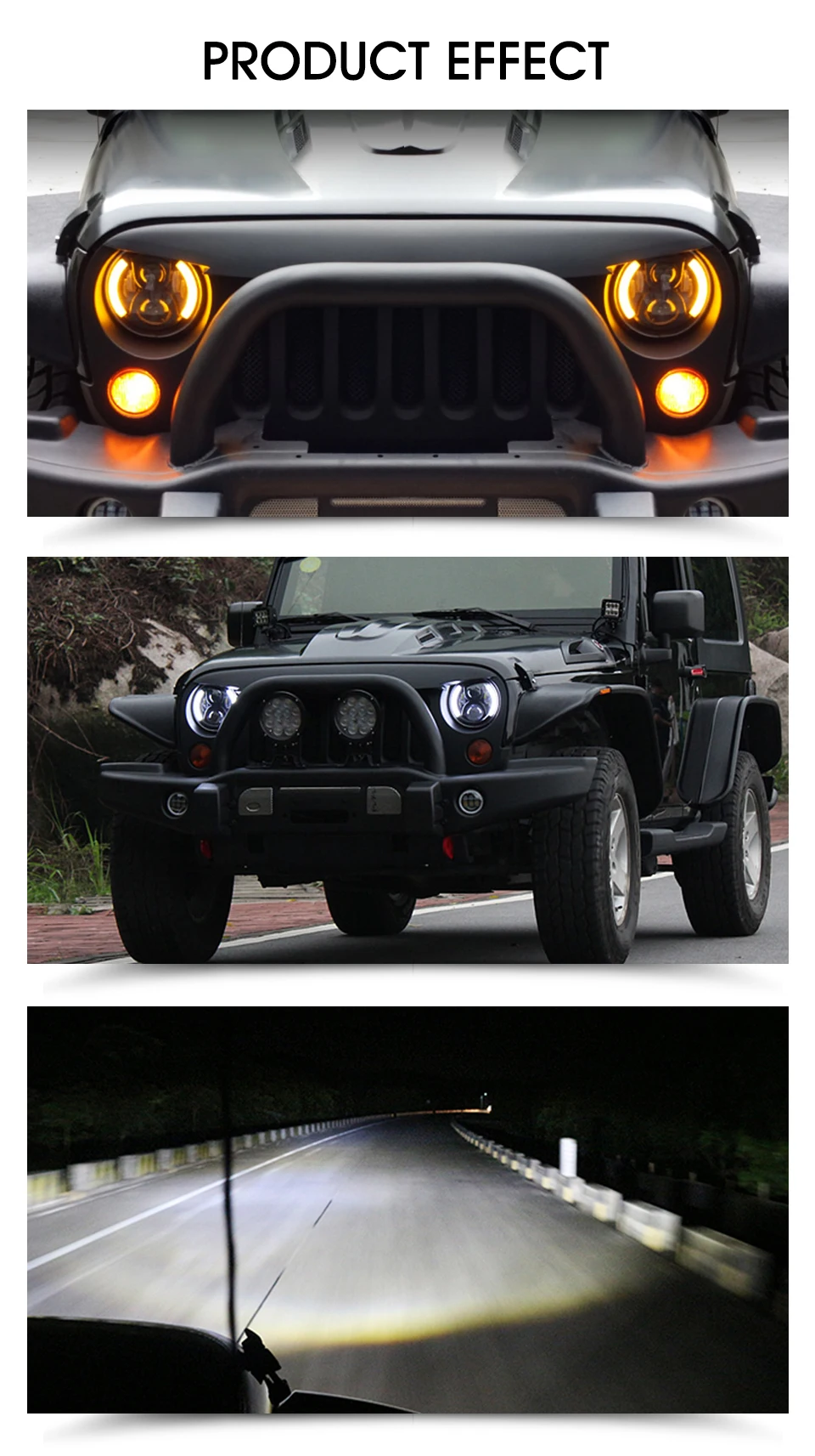 Oslamp 2 шт. " круглый светодиодный фонарь Hi Low Beam DRL Halo Angle Eye для Jeep Wrangler JK TJ грузовик 4x4 внедорожник Мотоцикл