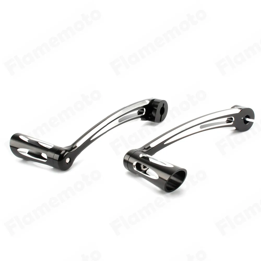 Motorcycle Heel Toe Shift Lever w/ Shifter Pegs Pedals Kit CNC Cut Black For Harley Touring FLHT 1997- FL Softail 2000-2015
