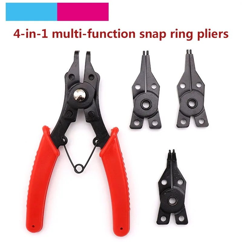 

1 Set 4-in-1 Multi-function Circlip Pliers Snap Ring Pliers Multi Crimp Tool Internal External Ring Remover Retaining Pliers