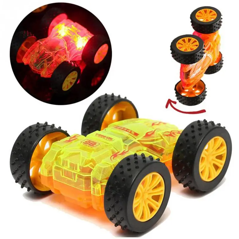 

Funny Flashing LED Light Car 1:35 Electric cool-colored dual-side inertia stunt Cars Children Gift Toy Vehicles Random Color