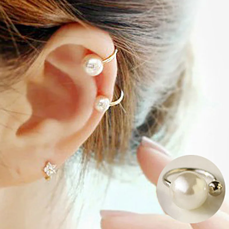 LNRRABC женские клипсы для ушей невидимость обертывание хряща манжеты Клипсы Серьги без пирсинга ювелирные изделия Bijoux - Окраска металла: 4 8mm