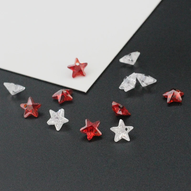 Aliexpress.com : Buy 8PCS 6MM Red/Clear Zircon Star Beads Crystal Star ...