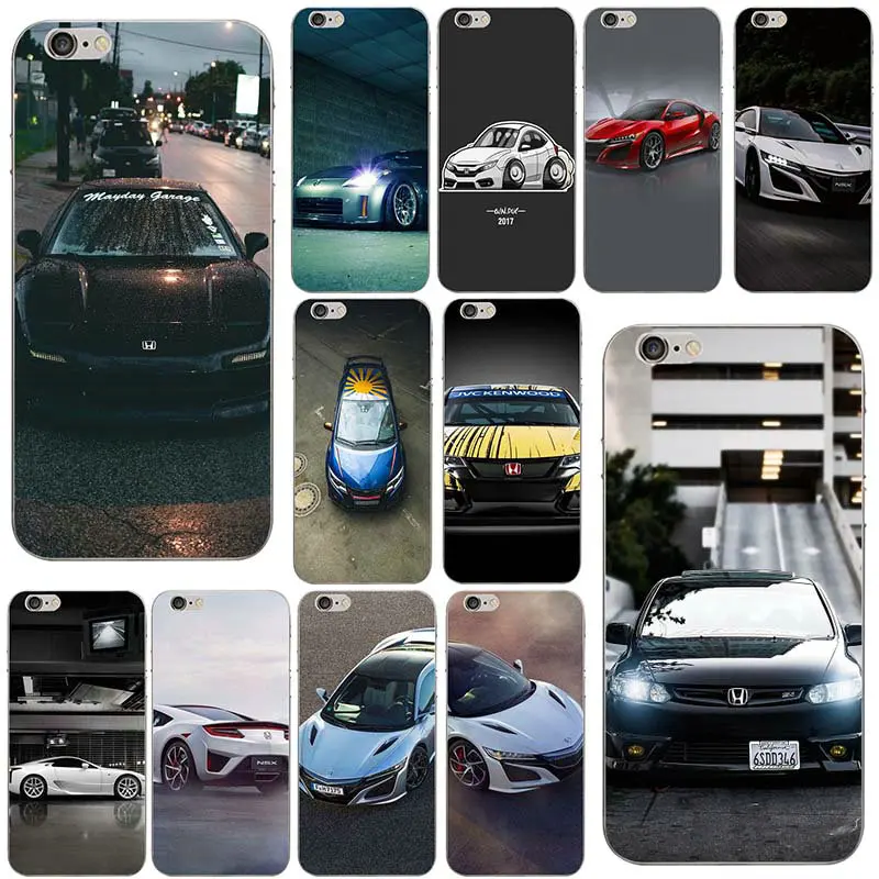 Супер автомобиль Honda H крыло логотип для iPhone 4 4S 5 5S 5C SE 6 6S 7 8 Plus X Coque чехол мягкий ТПУ