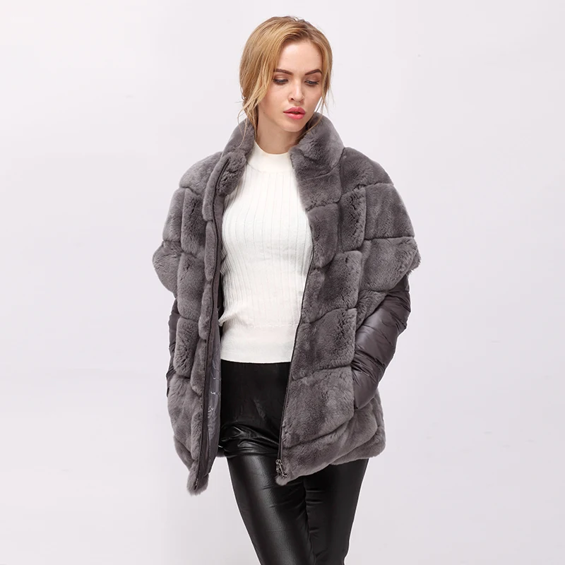 CNEGOVIK Short real rabbit fur jacket women fur real coat rex rabbit real fur coat CNEGOVIK Short real rabbit fur jacket women fur real coat rex rabbit real fur coat