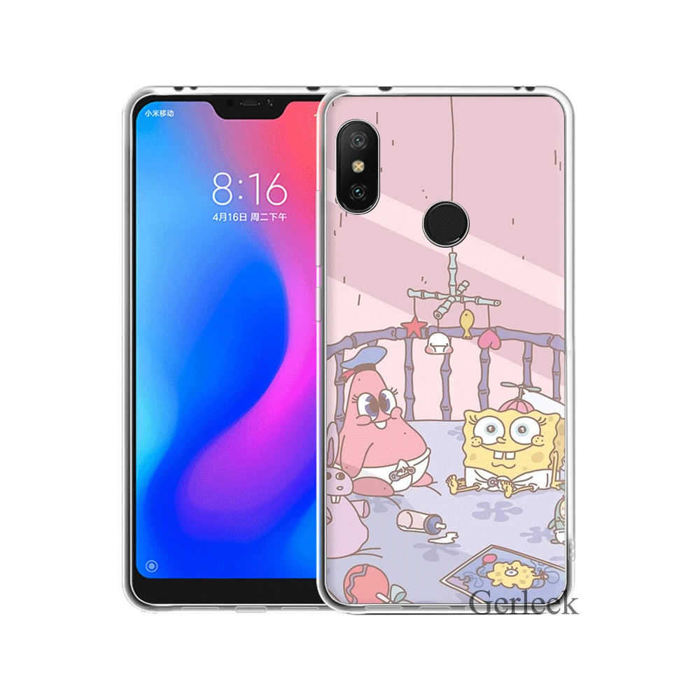 Чехол для мобильного телефона Xiaomi Redmi Note 6 7 3 Pro 4 4X 5 5A чехол Губка Боб Квадратные