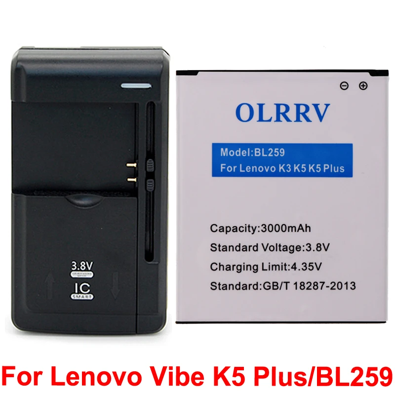 Аккумулятор большой емкости BL259 для Lenovo Vibe K5 Plus Batterie Bateria Batterij K32C30 K32C36 3000 мАч +