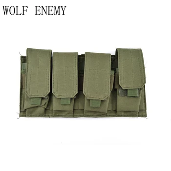 

Tactical Molle Four Magazine Pouch Fask 5.56 .223 Mag Open Top Bag Pack Military Vest Accessory Bag for Paintball Airsoft