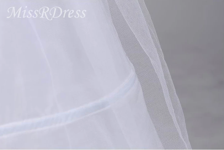 MissRDress Four Hoops Bridal Petticoat White Tulle Ball Gown Underskirt Elastic Waist Crinoline For Wedding Accessories JKC22