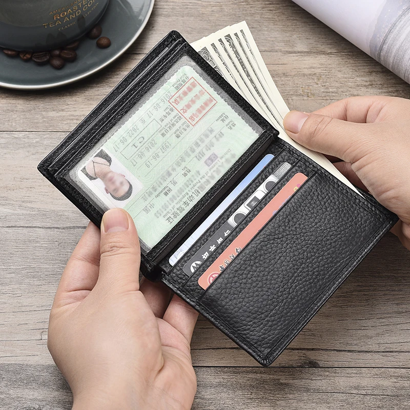 Genuine Leather Drivers License Card Holder Wallet (29)