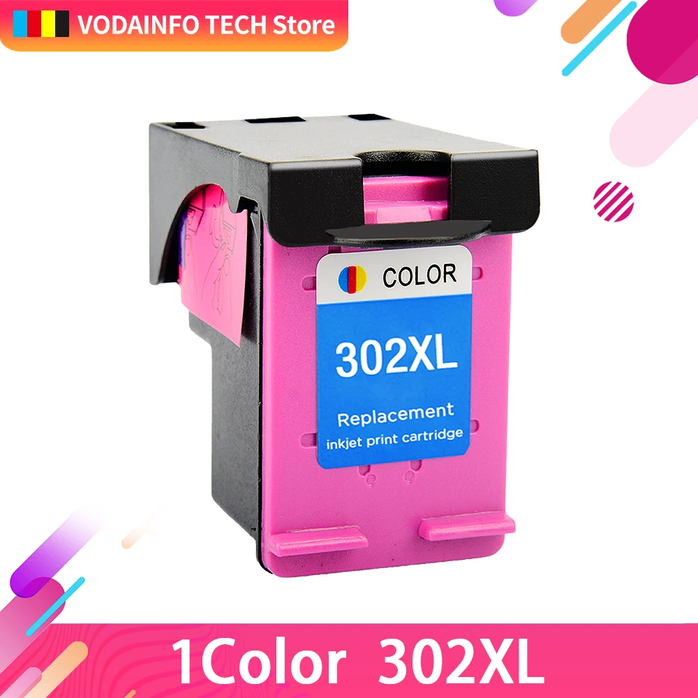 

QSYRAINBOW Re-Manufactured 302XL Cartridge Replacement for HP 302 HP302 XL Ink Cartridge for Deskjet 1110 1111 1112 2130 2131